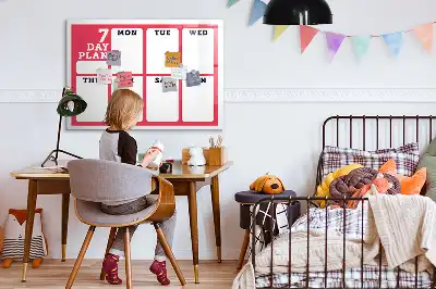 Magnetinė rašymo lenta su savaitės planuote