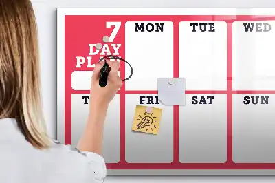 Magnetinė rašymo lenta su savaitės planuote