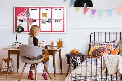Magnetinė rašymo lenta su savaitės planuote