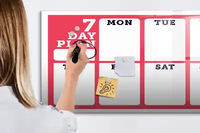 Magnetinė rašymo lenta su savaitės planuote