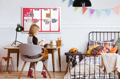 Magnetinė rašymo lenta su savaitės planuote