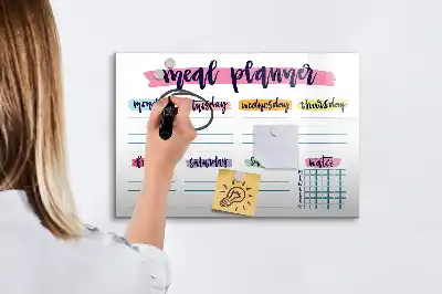 Magnetinė rašymo lenta su savaitės meniu planuotoju