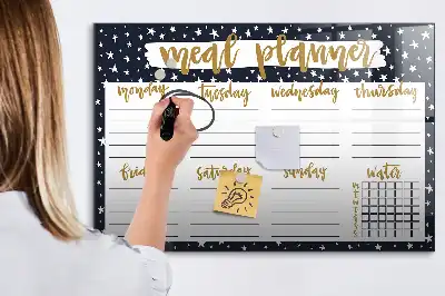 Magnetinė rašymo lenta žvaigždėtas valgiaraščio planuoklis