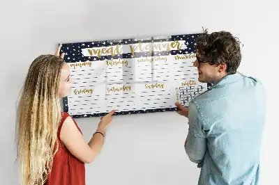 Magnetinė rašymo lenta žvaigždėtas valgiaraščio planuoklis