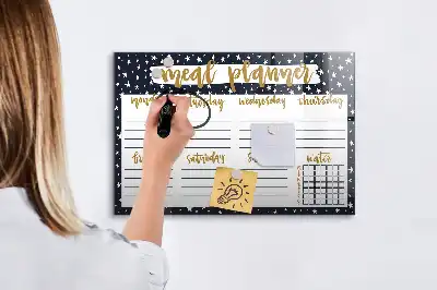 Magnetinė rašymo lenta žvaigždėtas valgiaraščio planuoklis