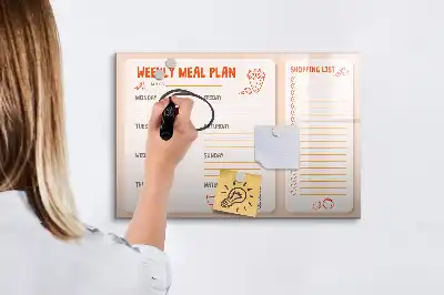 Magnetinė piešimo lenta retro stiliaus valgiaraščio planuoklis