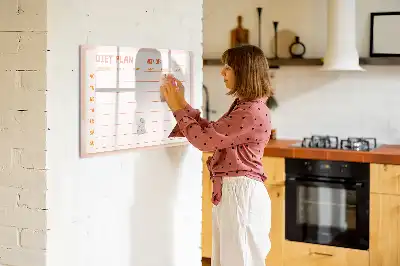 Magnetinė piešimo lenta su savaitės valgiaraščio planuokliu