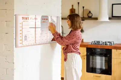 Magnetinė piešimo lenta su savaitės valgiaraščio planuokliu