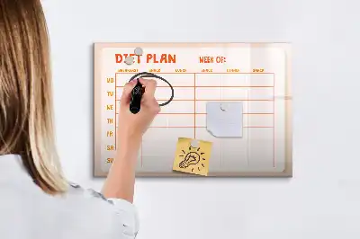 Magnetinė piešimo lenta su savaitės valgiaraščio planuokliu