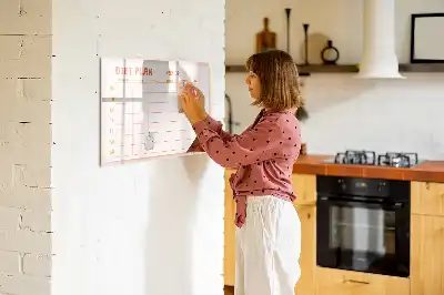 Magnetinė piešimo lenta su savaitės valgiaraščio planuokliu