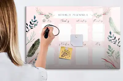 Magnetinė rašymo lenta žavingas savaitės planuoklis