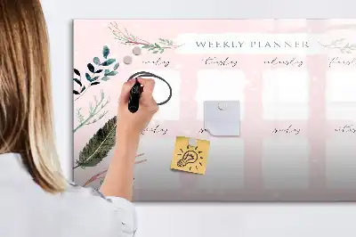 Magnetinė rašymo lenta žavingas savaitės planuoklis