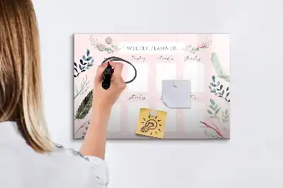 Magnetinė rašymo lenta žavingas savaitės planuoklis