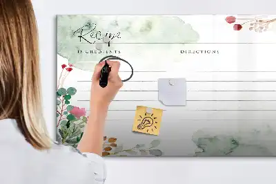 Magnetinė rašymo lenta skirta receptams