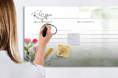 Magnetinė piešimo lenta skirta receptams užsirašyti