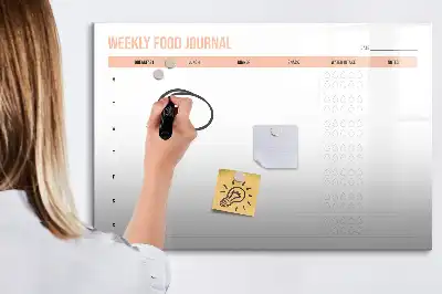Magnetinė rašymo lenta savaitės valgiaraščio planuoklis