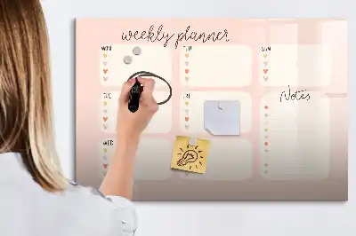 Magnetinė piešimo lenta žavingas savaitės planuoklis