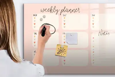 Magnetinė piešimo lenta žavingas savaitės planuoklis