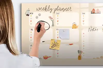 Magnetinė rašymo lenta su savaitės planuokliu