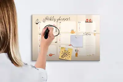 Magnetinė rašymo lenta su savaitės planuokliu