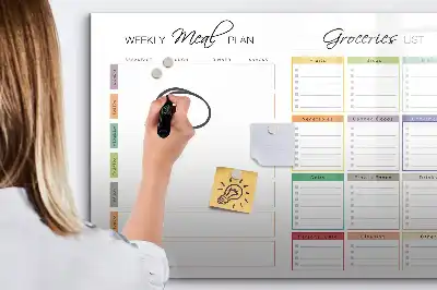 Magnetinė piešimo lenta su savaitės meniu planuotoju