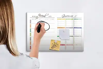 Magnetinė piešimo lenta su savaitės meniu planuotoju
