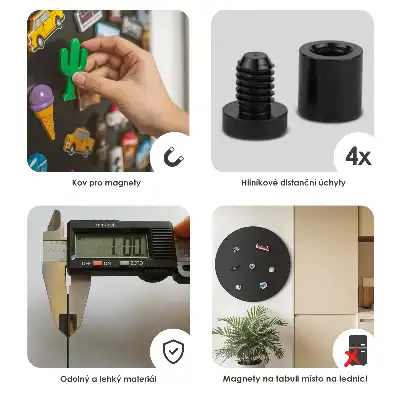 Magnetinė lenta atostogų magnetukams juodos spalvos apvali