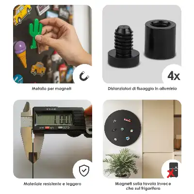 Magnetinė lenta atostogų magnetukams juodos spalvos apvali