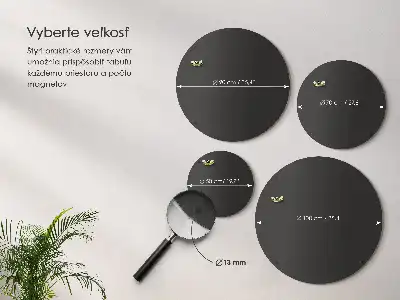 Magnetinė lenta atostogų magnetukams juodos spalvos apvali