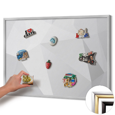 Magnetinė lenta su sidabro rėmu Geometrinis 3D fonas