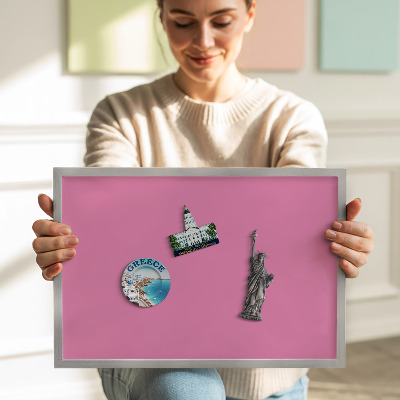 Magnetinė lenta su sidabro rėmu Rožinė spalva