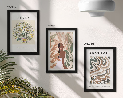 3 paveikslų rinkinys su rėmais Bohemiški estetiniai pasteliniai minimalistiniai plakatai