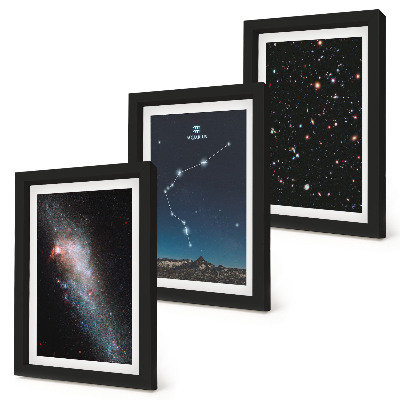 Įrėmintų paveikslų rinkinys Galaktikos kosmoso zodiako ženklas Vandenis