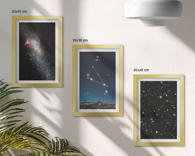 Įrėmintų paveikslų rinkinys Kosminiai galaktikų peizažai ir Avino zodiako žvaigždynai