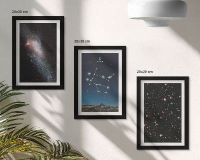 Įrėmintų paveikslų rinkinys Dvyniai zodiako ženklas galaktika erdvė žvaigždės