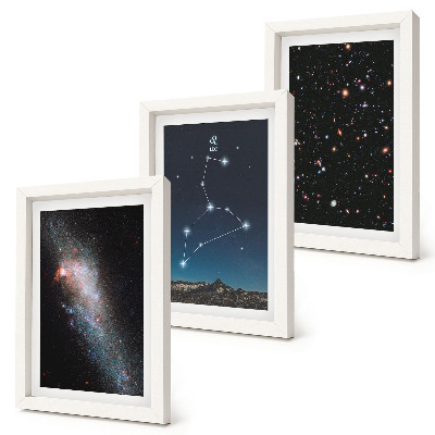 Įrėmintų paveikslų rinkinys Liūto žvaigždyno galaktika ir kosminė erdvė