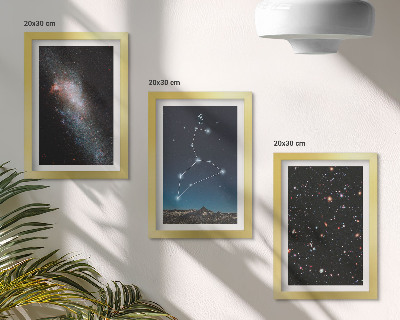 Įrėmintų paveikslų rinkinys Liūto žvaigždyno galaktika ir kosminė erdvė