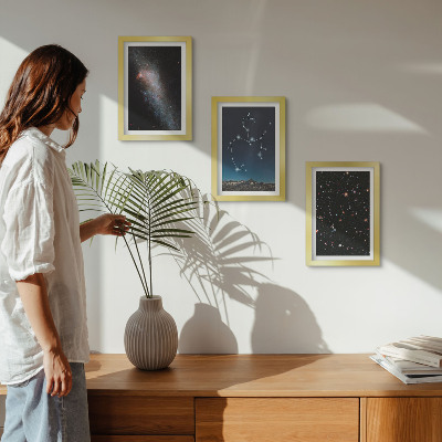 Įrėmintų paveikslų rinkinys Galaktikos, žvaigždynai ir kosmoso zodiako ženklas Šaulys