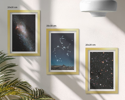 Įrėmintų paveikslų rinkinys Galaktikos, žvaigždynai ir kosmoso zodiako ženklas Šaulys