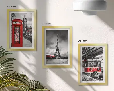 Įrėmintų paveikslų rinkinys ikoniniai Londono, Paryžiaus ir geležinkelių transporto motyvai