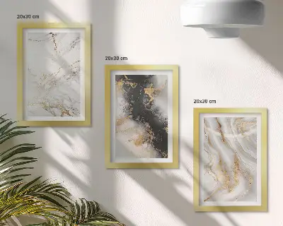 Įrėmintų paveikslų rinkinys abstrakčių baltų ir juodų raštų