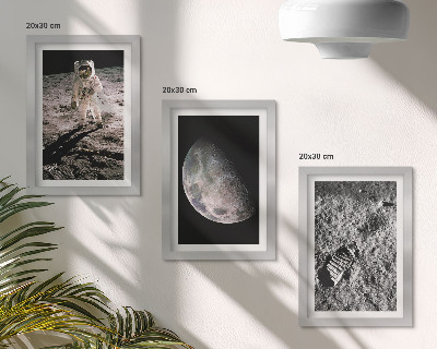 Įrėmintų paveikslų rinkinys Astronauto pėdsako nuotrauka ant Mėnulio