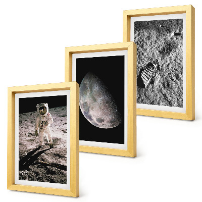 Įrėmintų paveikslų rinkinys Astronauto pėdsako nuotrauka ant Mėnulio