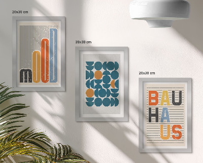 Įrėmintų paveikslų rinkinys Geometrinių raštų plakatai Bauhaus stiliumi