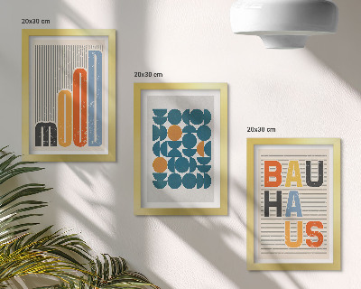 Įrėmintų paveikslų rinkinys Geometrinių raštų plakatai Bauhaus stiliumi