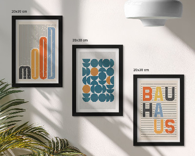 Įrėmintų paveikslų rinkinys Geometrinių raštų plakatai Bauhaus stiliumi