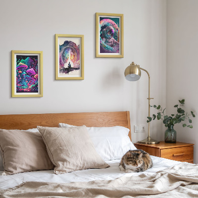 Įrėmintų paveikslų rinkinys Spalvingos iliustracijos fantazijos meno stiliumi