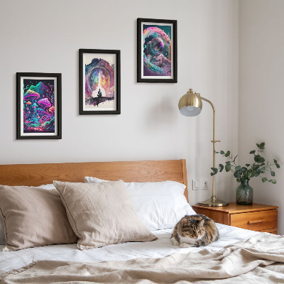 Įrėmintų paveikslų rinkinys Spalvingos iliustracijos fantazijos meno stiliumi