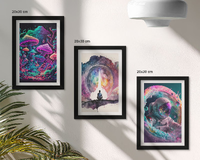 Įrėmintų paveikslų rinkinys Spalvingos iliustracijos fantazijos meno stiliumi