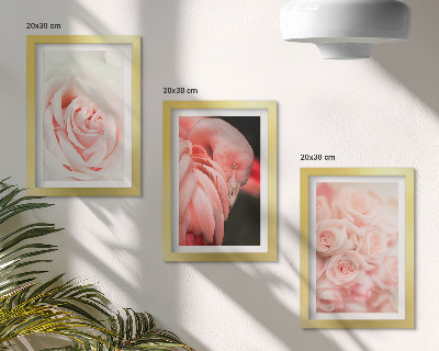 Įrėmintų paveikslų rinkinys Pastelinės rožinės ir flamingo spalvos subtiliuose atspalviuose